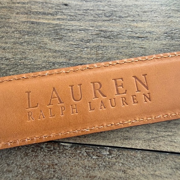 Lauren Ralph Lauren Dark‎ Brown Italian Leather Belt Wrapped Buckle Size Large main image 4